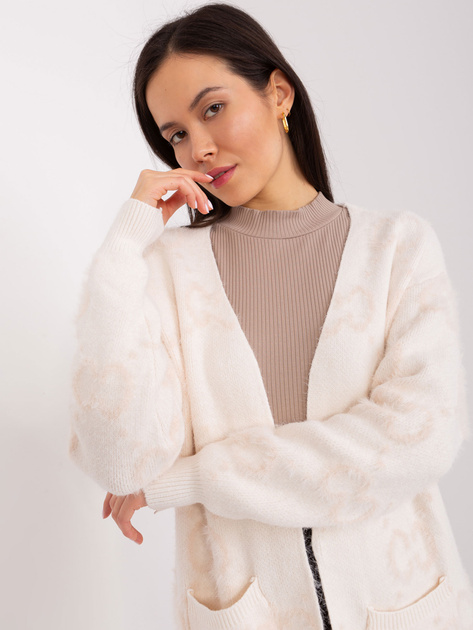 Hurtownia Jasnobeżowy kardigan damski z wiskozą