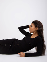 Czarna dopasowana sukienka w prążek Barletta RUE PARIS