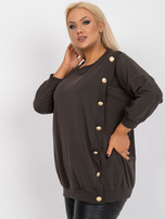 Khaki bluzka plus size z okrągłym dekoltem Brigitte 