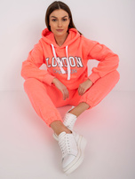 Fluo różowy komplet dresowy z printem Laraina