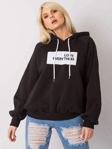 Czarna ocieplana bluza dresowa Dina