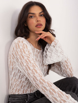 Biała dopasowana bluzka z koronki 