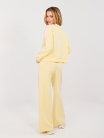 Jasnożółte szerokie spodnie z lampasami RUE PARIS