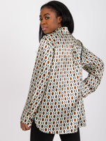 Beżowa asymetryczna koszula z nadrukiem