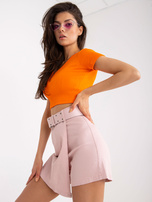 Różowe szorty casualowe z bawełny