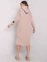Dark beige sweatshirt dress with pockets Sheffield RUE PARIS