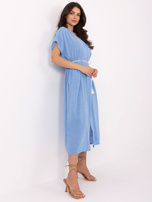 Niebieska sukienka szmizjerka z bawełny OCH BELLA 