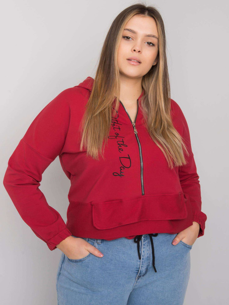 Bordowa rozpinana bluza plus size Kaylee