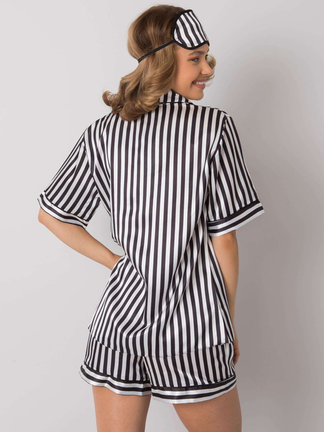 Czarno-biały komplet do spania w paski