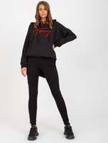 Hurt Czarne legginsy na co dzień z napisami po bokach