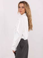 Biała rozpinana koszula z falbanami 
