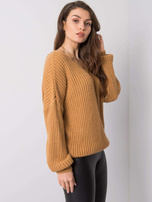 Camelowy sweter Bernadette OCH BELLA
