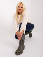 Hurt Kremowa dresowa bluza plus size ze ściągaczami