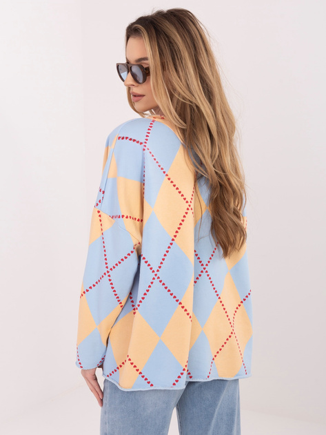 Jasnoniebieska dresowa bluza oversize w romby