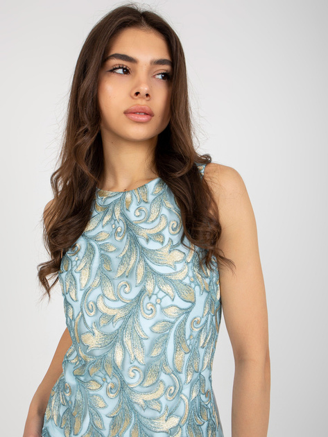 Hurt Jasnoniebieska sukienka koktajlowa z ozdobną górą