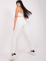 Hurt Ecru damskie spodnie dresowe z kieszeniami 