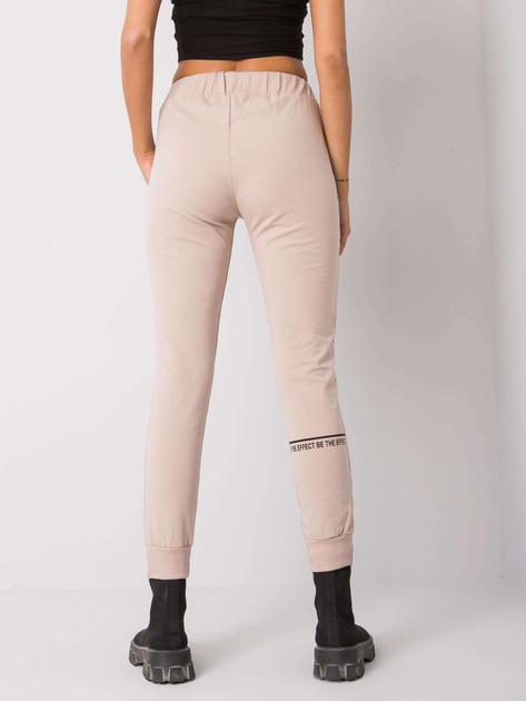 Jasnobeżowe spodnie dresowe z bawełny Winsley