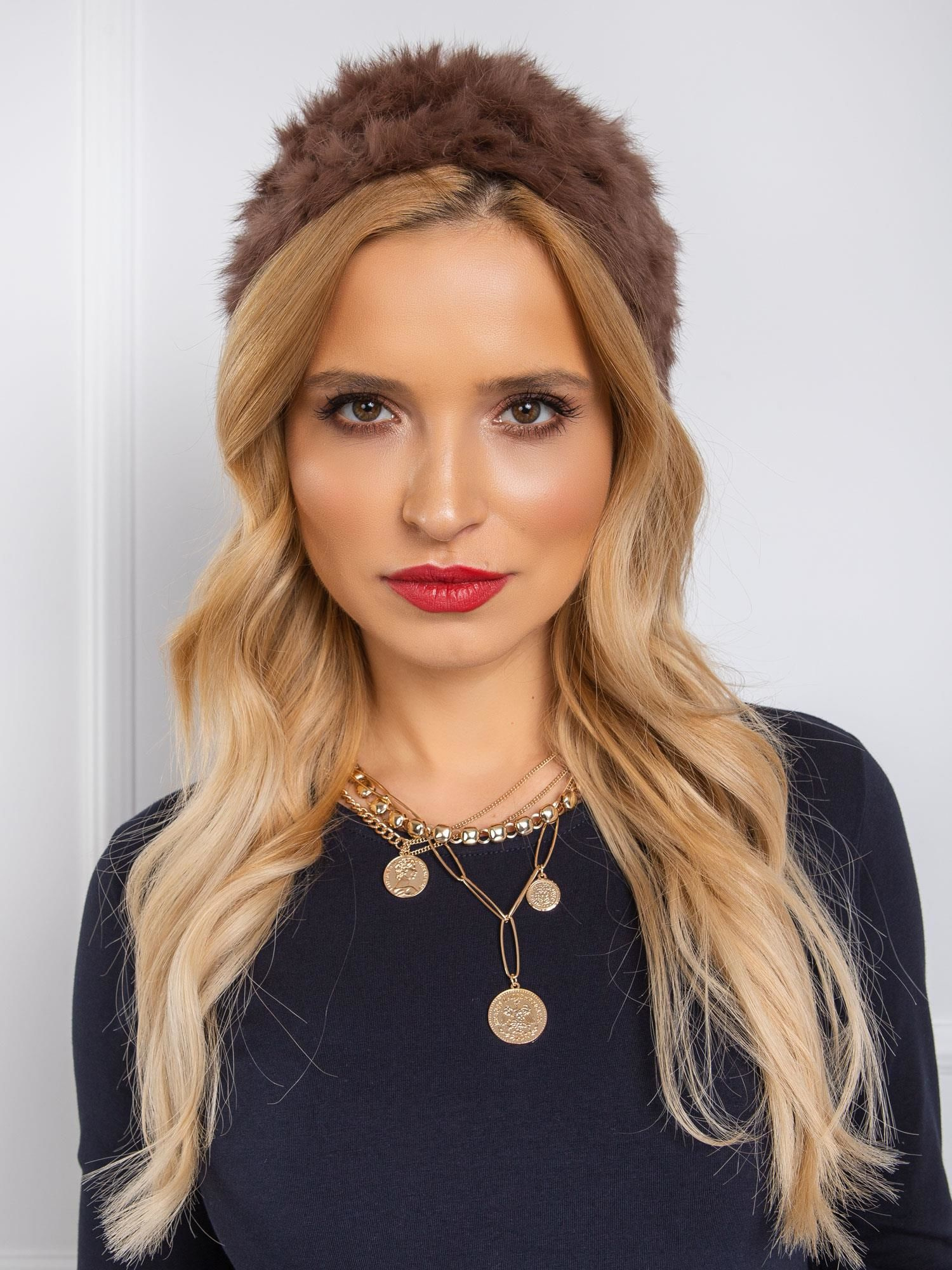 Brown fur hat