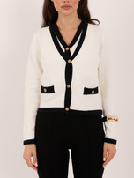 Ecru elegancki sweter 2w1 z kamizelką 