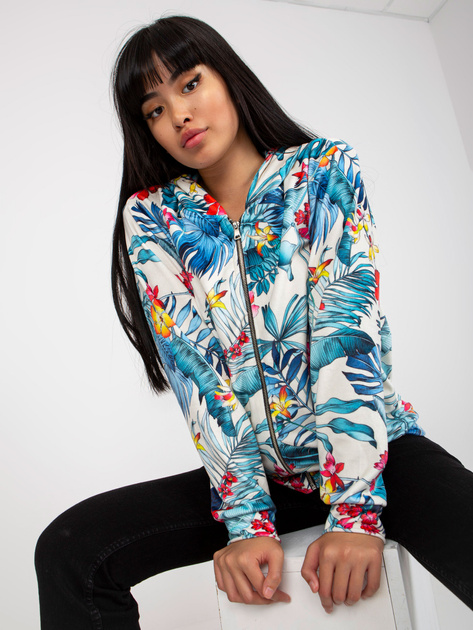 Hurt Biało-niebieska rozpinana bluza z nadrukiem RUE PARIS