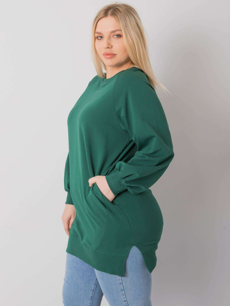 Ciemnozielona gładka bluza plus size Toledo