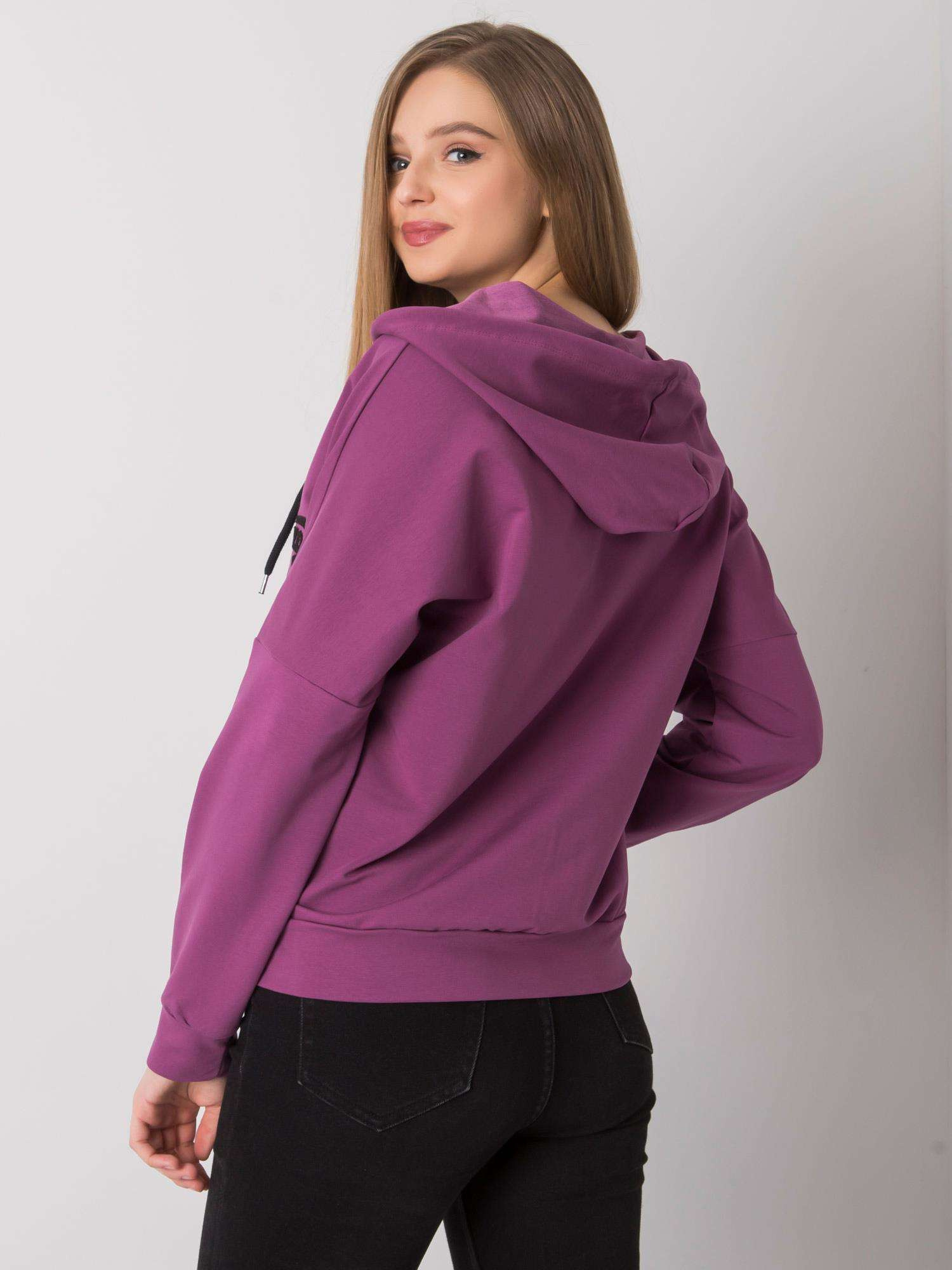 Fioletowa rozpinana bluza z kapturem Diane