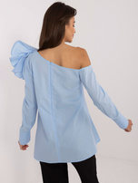 Hurt Jasnoniebieska bluzka koszulowa z odkrytym ramieniem