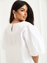 Biała elegancka bluzka z krótkim rękawem