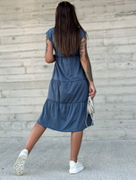 Hurtownia Brudnoniebieska bawełniana sukienka z dekoltem w serek MAYFLIES