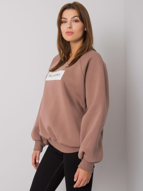 Ciemnobeżowa bluza bez kaptura Jordy
