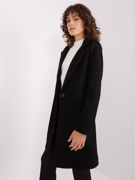 Hurt Czarny klasyczny płaszcz z podszewką OCH BELLA
