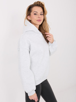 Jasnoszara damska bluza basic z ociepleniem
