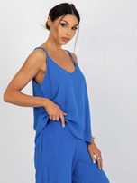 Hurt Niebieski damski top z dekoltem V OCH BELLA