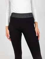 Hurt Czarne dopasowane legginsy na co dzień z bawełny 