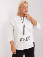 Hurt Ecru damska bluzka plus size kieszenią i troczkami