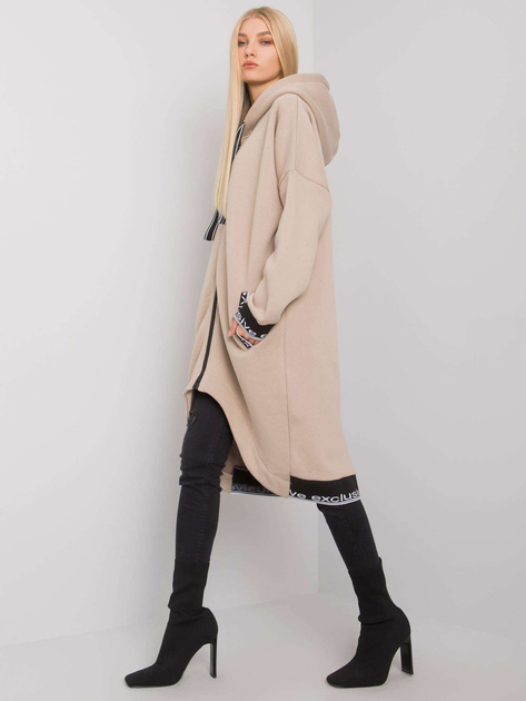 Beżowa rozpinana bluza z kapturem Mayar