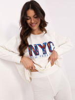 Hurt Ecru dwuczęściowy komplet z legginsami w prążek