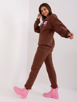 Hurt Ciemnobrązowy komplet dresowy o kroju oversize