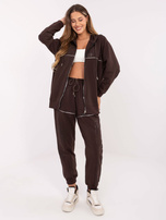 Czekoladowy dwuczęściowy komplet z bluzą oversize