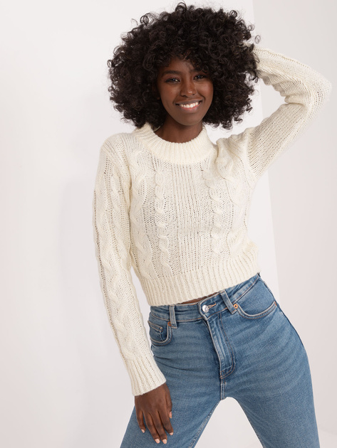 Hurt Ecru sweter damski z półgolfem MAYFLIES