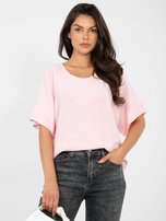 Jasnoróżowy dwustronny sweter z wiskozą