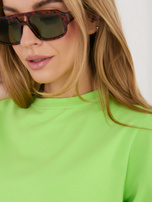 Jasnozielony bawełniany t-shirt oversize RUE PARIS 