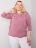 Brudnoróżowa bluzka plus size z bawełny Jodie
