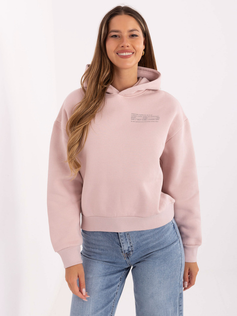 Jasnoróżowa ocieplana bluza z napisem SUBLEVEL