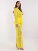 Żółty ażurowy komplet na lato 