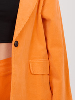 Pomarańczowa sztruksowa marynarka o kroju oversize RUE PARIS 