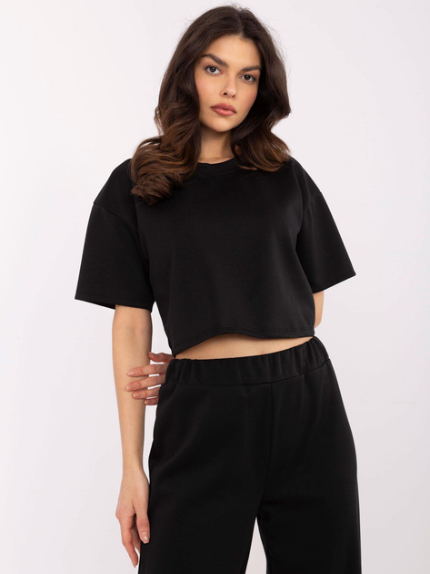 Hurt Czarny casualowy komplet z prostymi spodniami