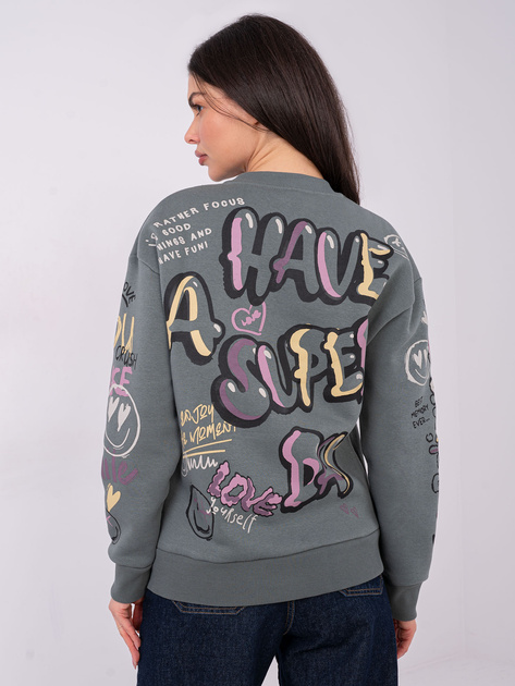 Khaki dresowa bluza bez kaptura SUBLEVEL