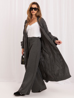 Dunkelgrauer langer Cardigan mit Zopf RUE PARIS.
