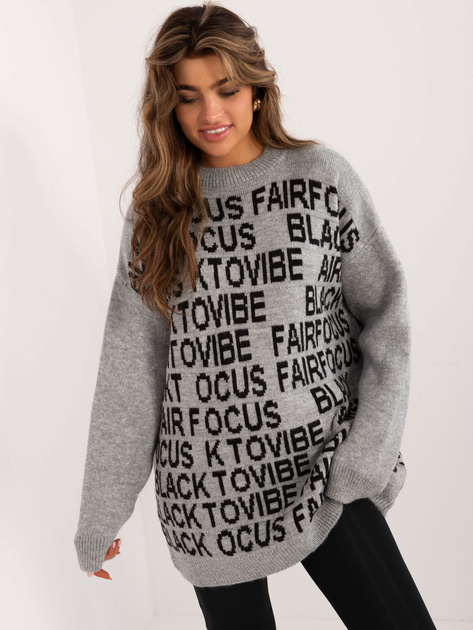 Hurt Szary sweter damski oversize